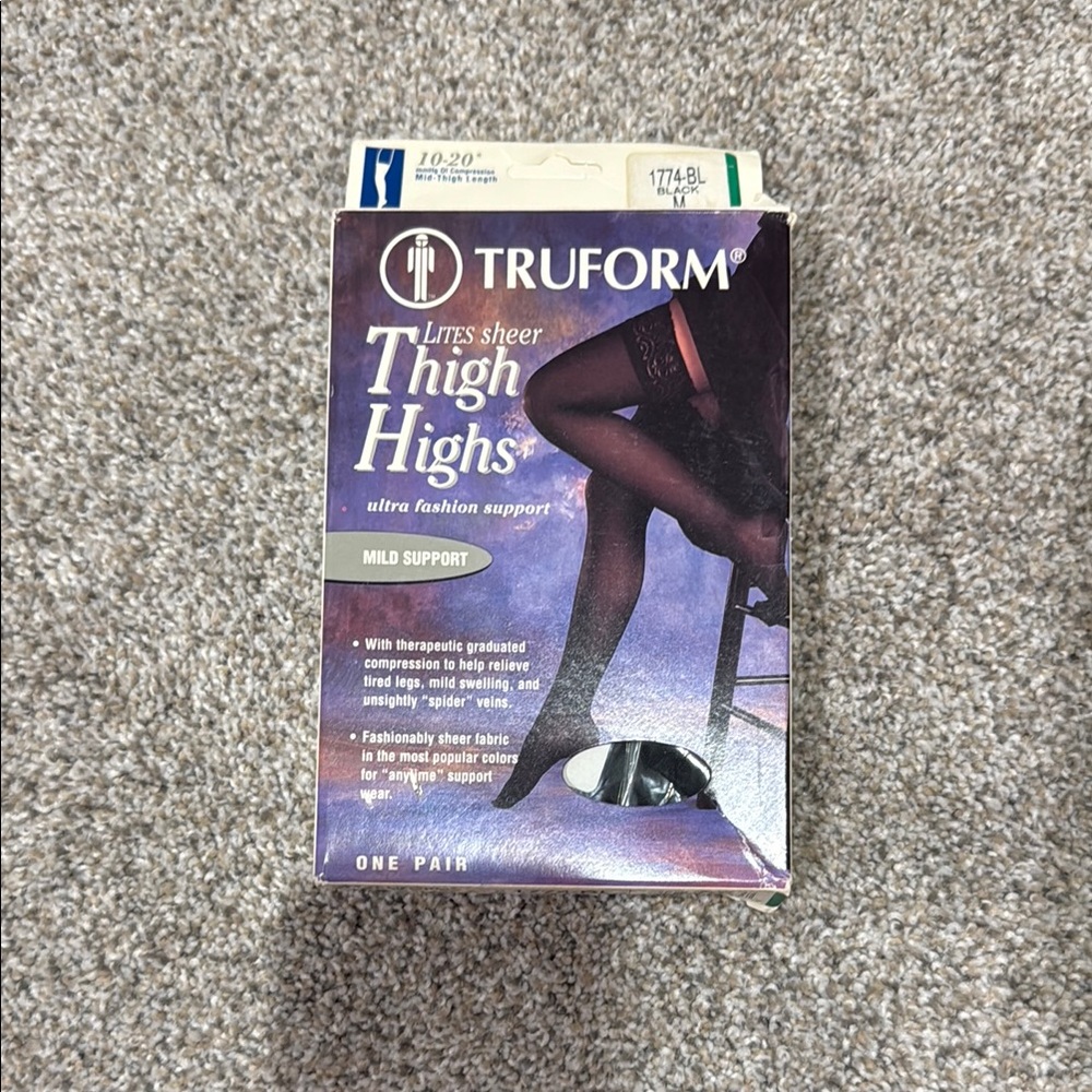 Truform Black Thigh Highs